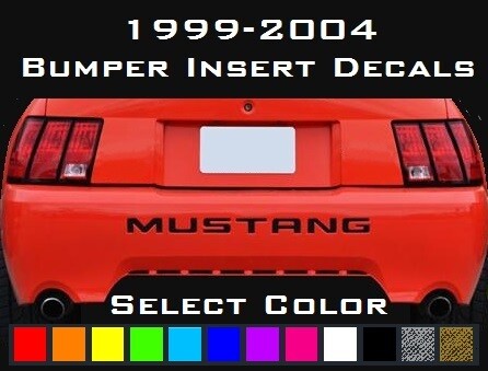 MUSTANG Bumper Insert Decals Rear letter Inlay Stickers fits 99-04 Mustang V6 GT