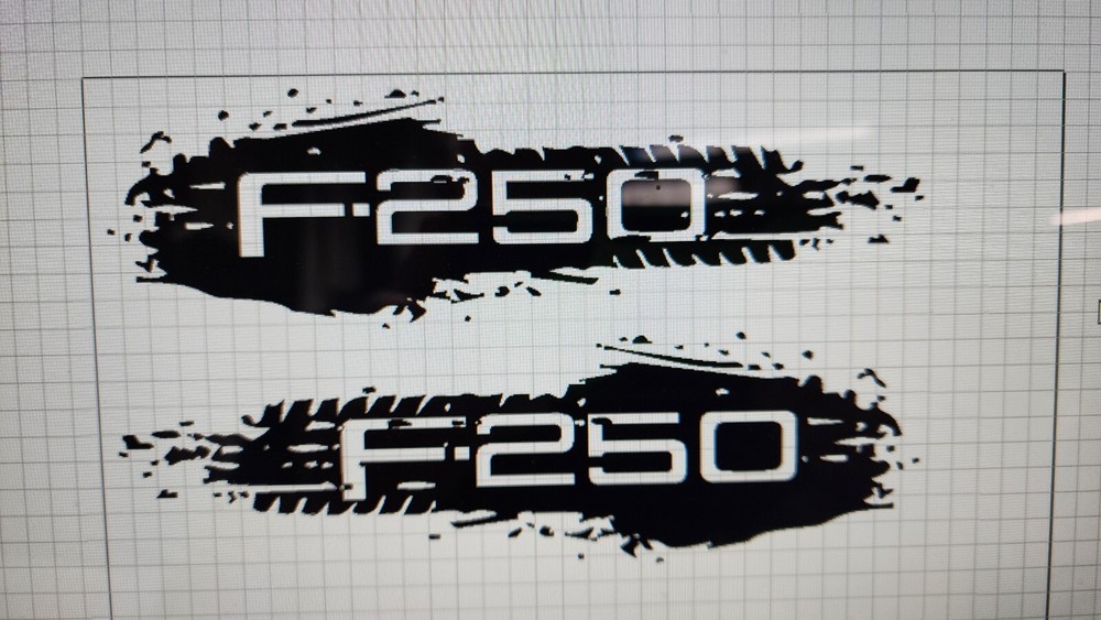 Ford F-250 Mud Splatter Bed logos Decal Compatible with Ford Truck .Both Sides