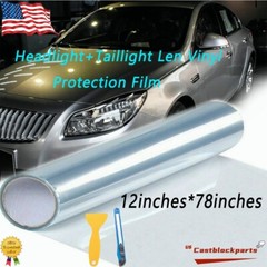 Fit For Headlight Taillamp Transparent Lens Vinyl Protection Film 12”x78”