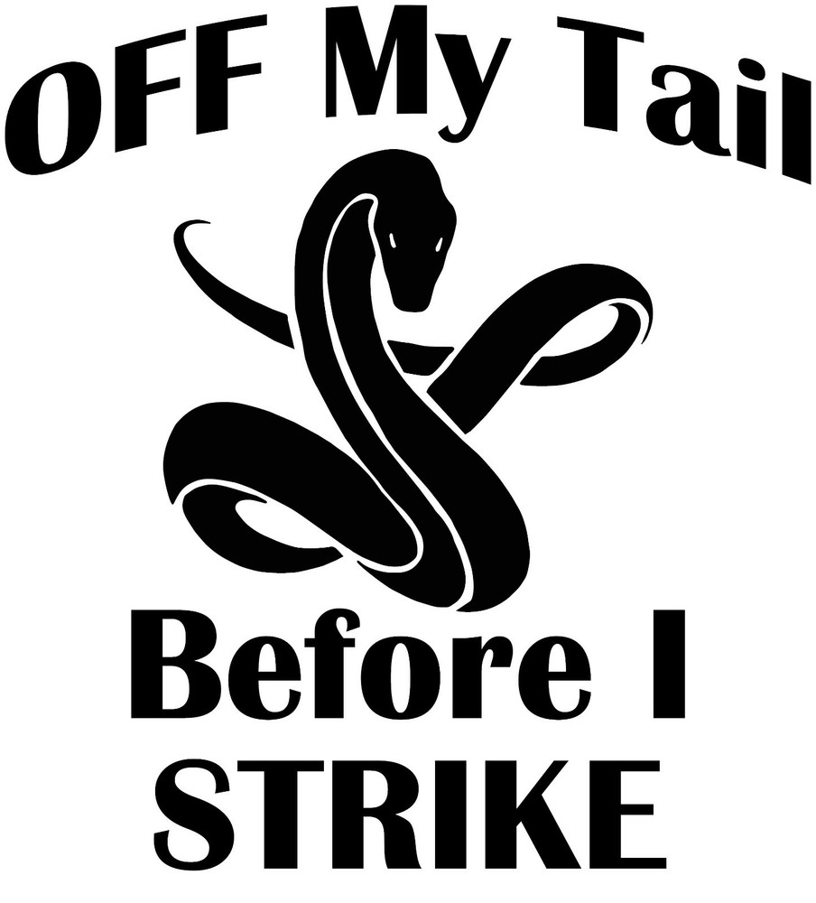 Off my tail snake decal 7″ x 6.5″