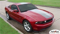 Pony Center 22 Inch Wide Mid Hood-Rear Stripe Decal Graphic 2010-2012 GT Mustang
