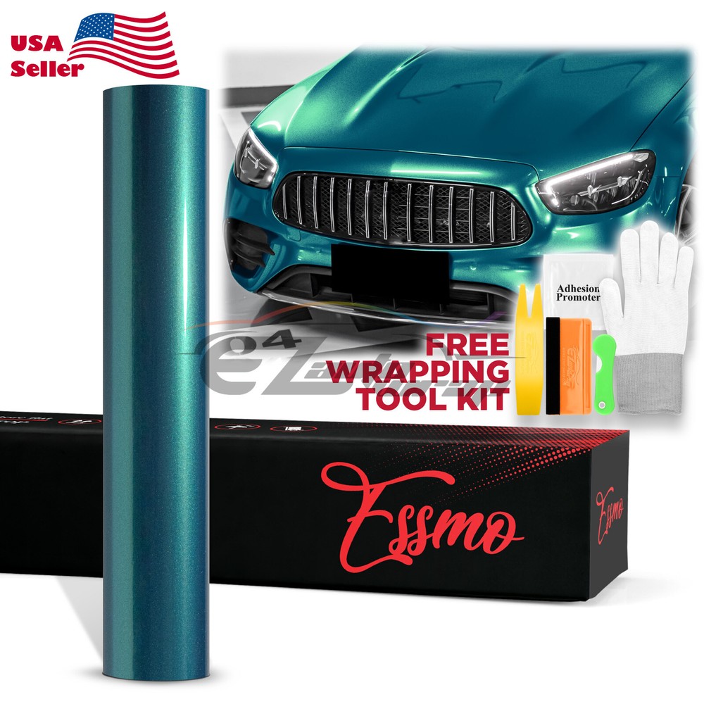 Premium Super Gloss Metallic Peacock Green Vinyl Car Wrap Sticker Decal Sheet