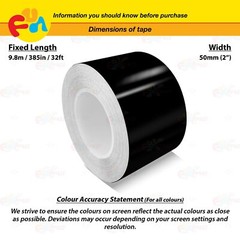 GLOSS BLACK 2″ PIN STRIPE Car Model Motorcycle Decal TAPE Vinyl Sticker 50mm