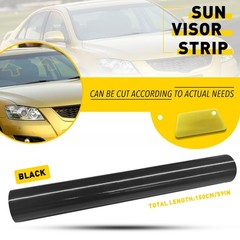 Glossy Black Windshield Sun Vinyl Visor Banner Sticker Blank Cover 10″ *60inch