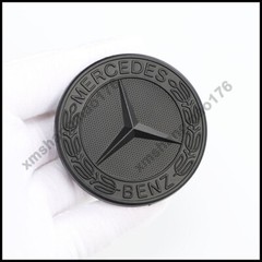 Front Hood Overlay Emblem Matte Black Flat Laurel Wreath Badge For