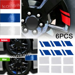 6x Car Accessories Reflective Sticker Car Wheel Rim Vinyl Decal Trim For 16″-21″