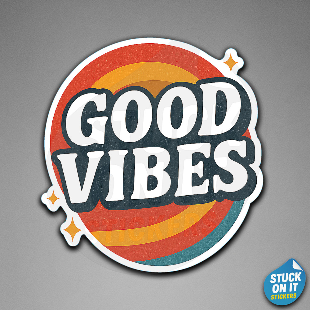 Retro Style Good Vibes UV & Waterproof Car Tumbler Vinyl Decal Sticker 346