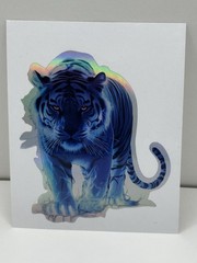 BLUE TIGER Multicolor LED Holographic Rainbow Metallic 3” Vinyl Decal Sticker
