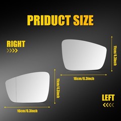 For 2012 to 2015 Volkswagen Passat Mirror Glass Heated Driver or Passeneger Side