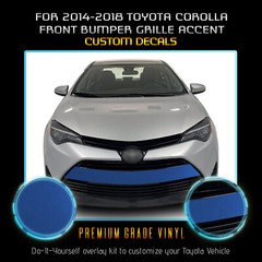 For 2014-2018 Corolla Front Bumper Accent Graphic Overlay – Satin Metallic Vinyl