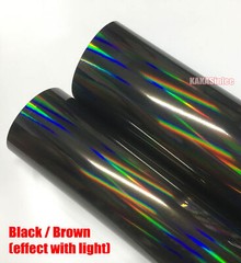 65FT Black BN Laser Gloss Mirror Chrome Chameleon Full Car Vinyl Wrap Sticker US
