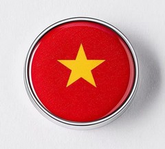 Vietnamese Flag Circular Metal Emblem Badge Vietnam VN Sticker Free Shipping!