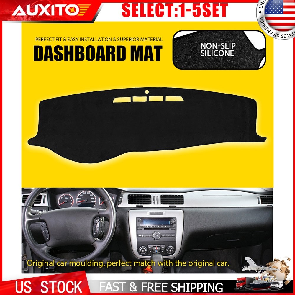 Black Dash Cover Mat for 2006-13 Chevrolet Impala Dashboard Pad Protection 1-5X