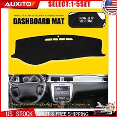 Black Dash Cover Mat for 2006-13 Chevrolet Impala Dashboard Pad Protection 1-5X