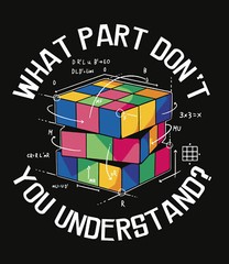 Math Science Sticker 2″ Cube Puzzle Genius Gifted IQ Smart Explain Teach