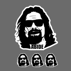 The Dude Big Lebowski Abide Man Sticker Decal Bumper Window – 3.75″ – 4 for 1