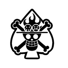 One piece Spade Jolly Roger Vinyl Decals Multi color & size