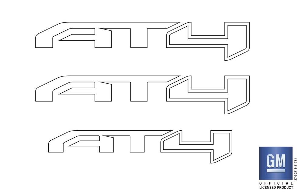 2021 2022 GMC Canyon AT4 Door Tailgate Emblem Overlay Decals Set White