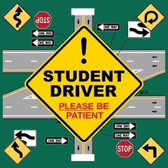 STUDENT DRIVER 4-pack Laminated Removable High Quality Decals FREE SHIPPING