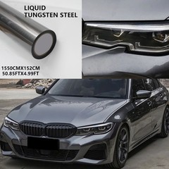 Liquid Metal Tungsten Gray 5FTx50FT PET Vinyl Wrap Self-Adhesive Air Release