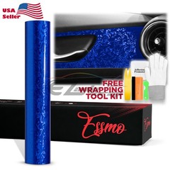 PET Damascus Steel Forged Gloss Royal Blue Car Vinyl Wrap Decal Sticker Film