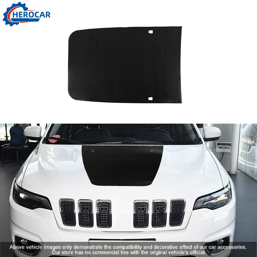 for 2014-24 Jeep Cherokee Black Front Engine Hood Panel Decal Trim Sticker Decor