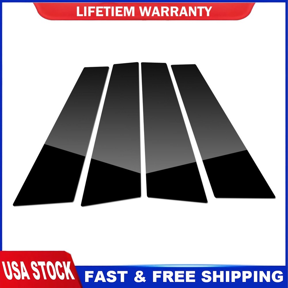 4pcs PC Pillar Posts Trim Glossy Black For Porsche Panamera 09-16 Door