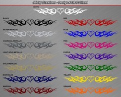 138-01 HEART Windshield Decal Window Sticker Vinyl Graphic Tribal Scroll Heart