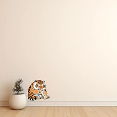 Fat Tiger Series Stickers Vinyl Waterproof Self-adhesive for Window Wall Laptop