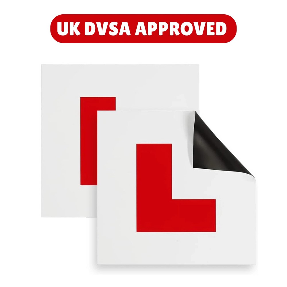 Magnetic L Plates for New Car Driver-Water Proof, Magnetic 1.1MM EXTRA THICK