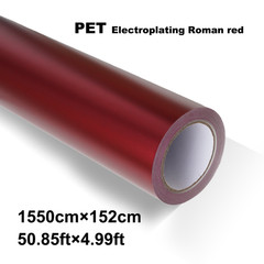 5FTx50FT Ultra Matte Romani Red Vinyl Wrap Turns Glossy When Wet Car Wrap