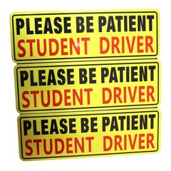 3Pcs Student Driver Magnet Car Signs Car Bumper Sticker Decal Please Be Patient
