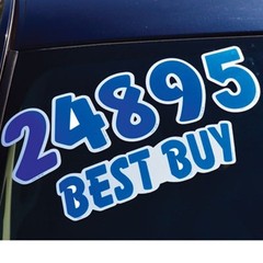 blue / white die cut number windshield vinyl decal stickers for car dealership