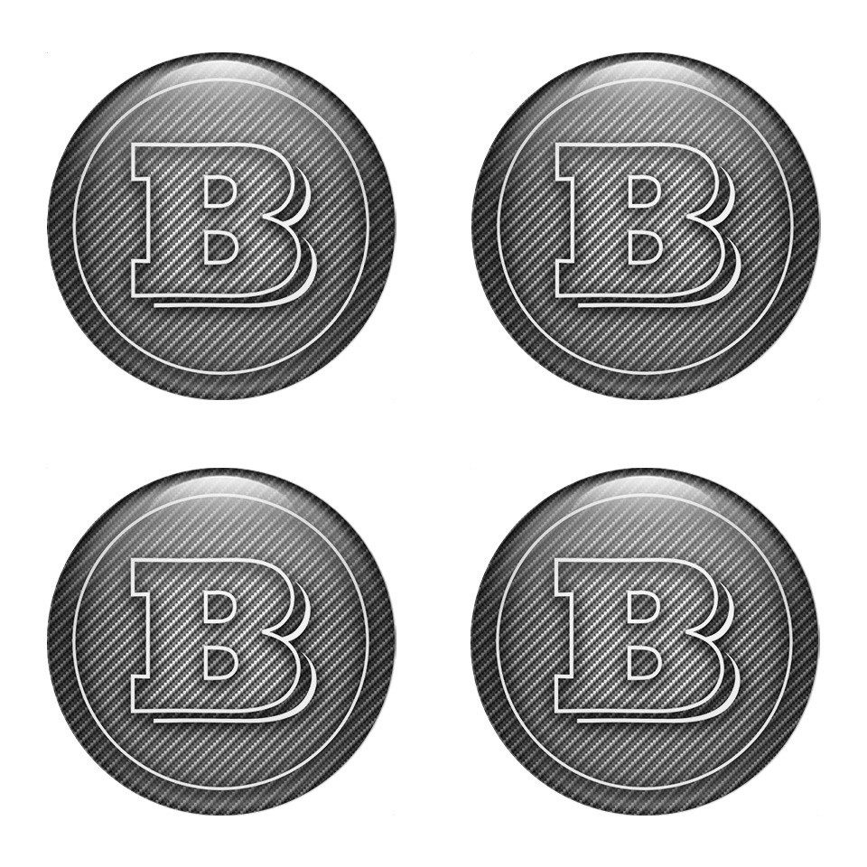 3D Epoxy Resin Wheel Hub Caps Stickers Badge Emblem Set 4 Fits For Brabus Cars