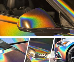 Rainbow Car Hood Iridescence Pearl Glossy Chameleon Laser Vinyl Wrap Sticker US