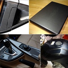 1-Pack 5D Glossy Carbon Fiber Vinyl Wrap Film,12″x60″Roll for Car Interior Trim