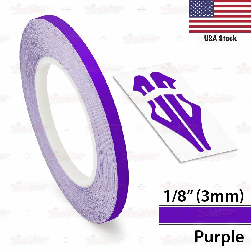 1/8″ Roll Vinyl Pinstriping Pin Stripe Solid Line Tape Decal Sticker 3mm PURPLE