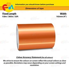 CHROME BURNT-ORANGE 4″ PIN STRIPE Car Model Motorcycle TAPE Vinyl Sticker 102mm