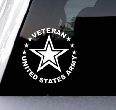 Army Veteran Die Cut Vinyl Decal/ Bumper For Windows, Cars, Trucks, Laptops, Etc