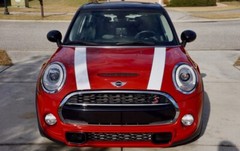 White with Black Border Hood Stripes for Mini Cooper 2007-2013 R56 – Exact Fit