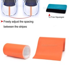 2x 3.54″ x 59″ Matte Orange Car Hood DIY Vinyl Tape Racing Stripes Sticker Decal