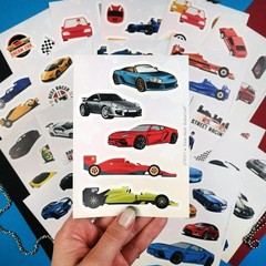 100PCS Vinyl Race Car Stickers – Durable and Reusable for Creative Fun
