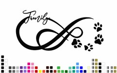 Paw Family Dog Cat Pet Infinity Love Cat Sticker Decal Car Wall Door Laptop