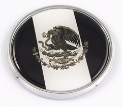 Mexico Mexican black Flag 2.75″ Car Chrome Round Emblem Decal 3D badge