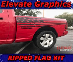 For Dodge Ram 1500 Side Flag Stripes Graphic 3M Vinyl Decals Flag Stickers 09-18