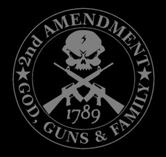Guns god family gun owners decal window sticker political 2nd 1789 USA Nra