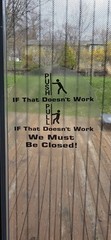 Vinyl Decal stickers IF that doesn’t work we must be closed 3.5″ round clear