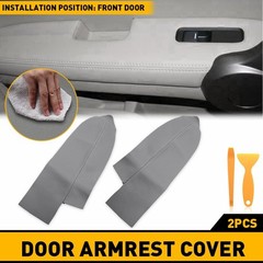 2/4Pcs Front Armrest Door Panels Cover Fit 2007-2012 CR-V CRV Honda Leather Gray