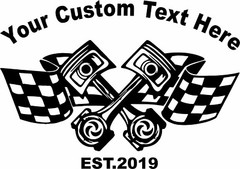Custom Name Text Car Club Piston Flag Car Truck Window Vinyl Decal Sticker