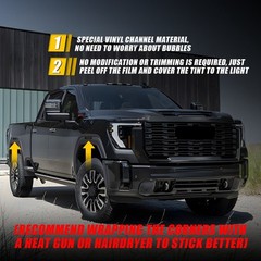 For 2024-2025 GMC Sierra HD 2500 3500 Dark Smoke Side Marker Cover Decals 4-20X